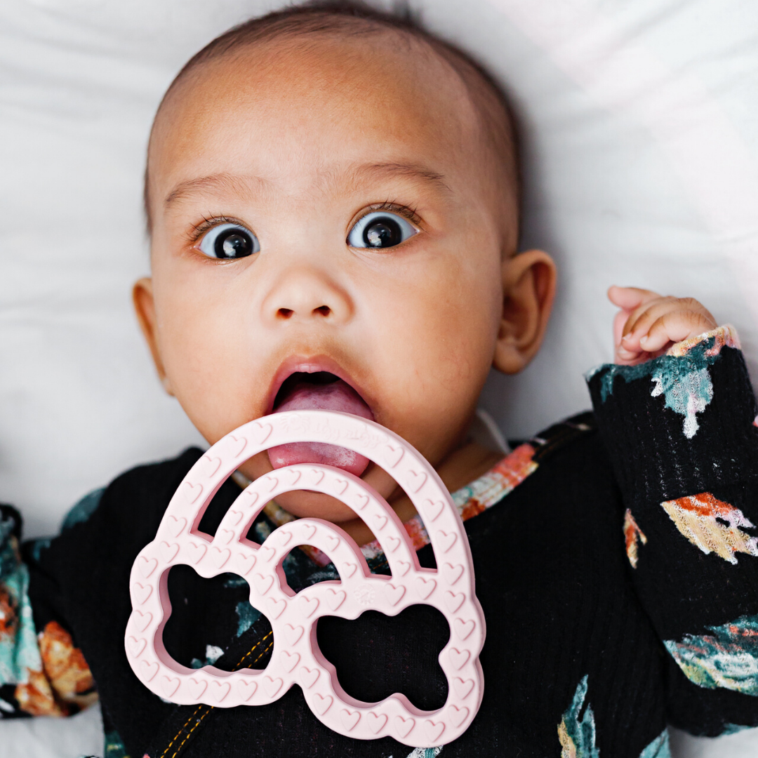 baby teether rainbow for sore gums