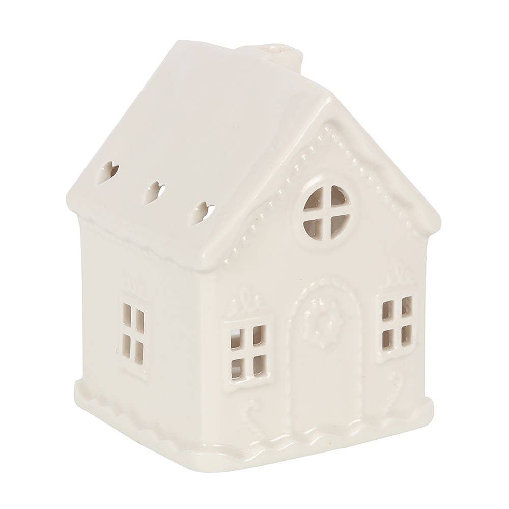 white christmas gingerbread house tealight candle holder