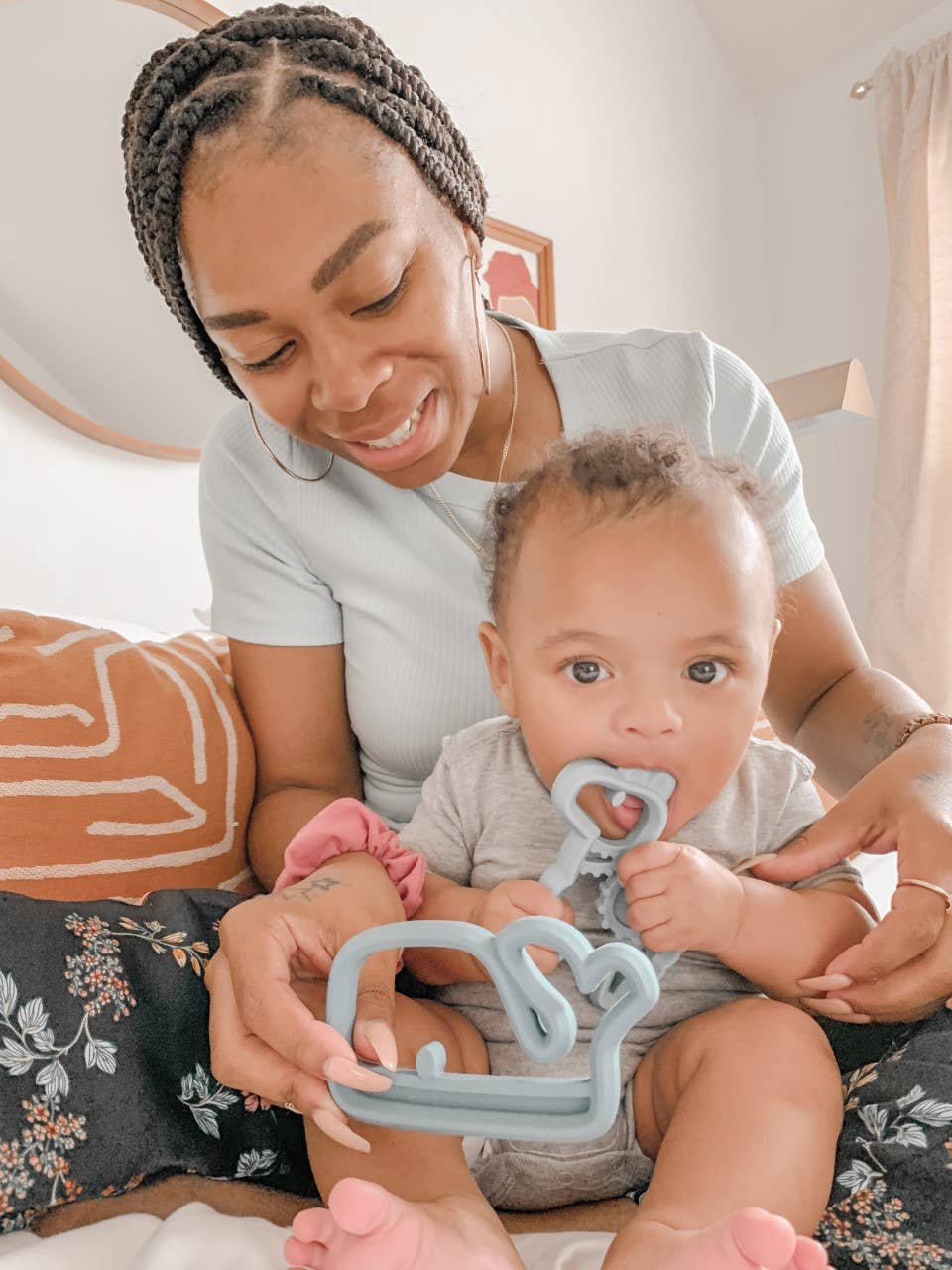 blue whale silicone baby teether