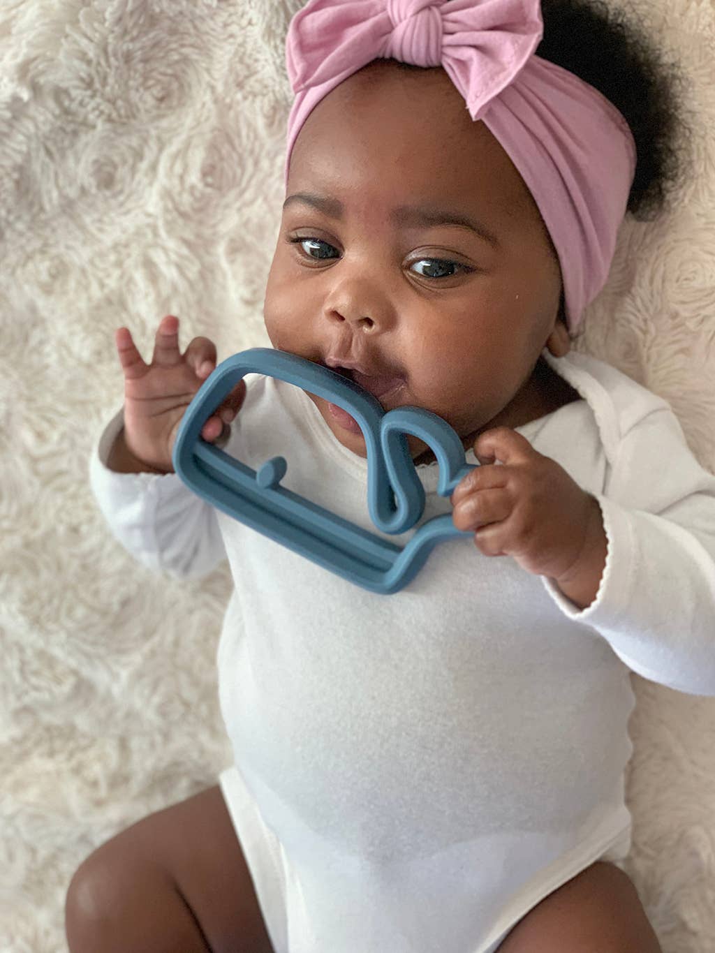 blue whale silicone baby teether