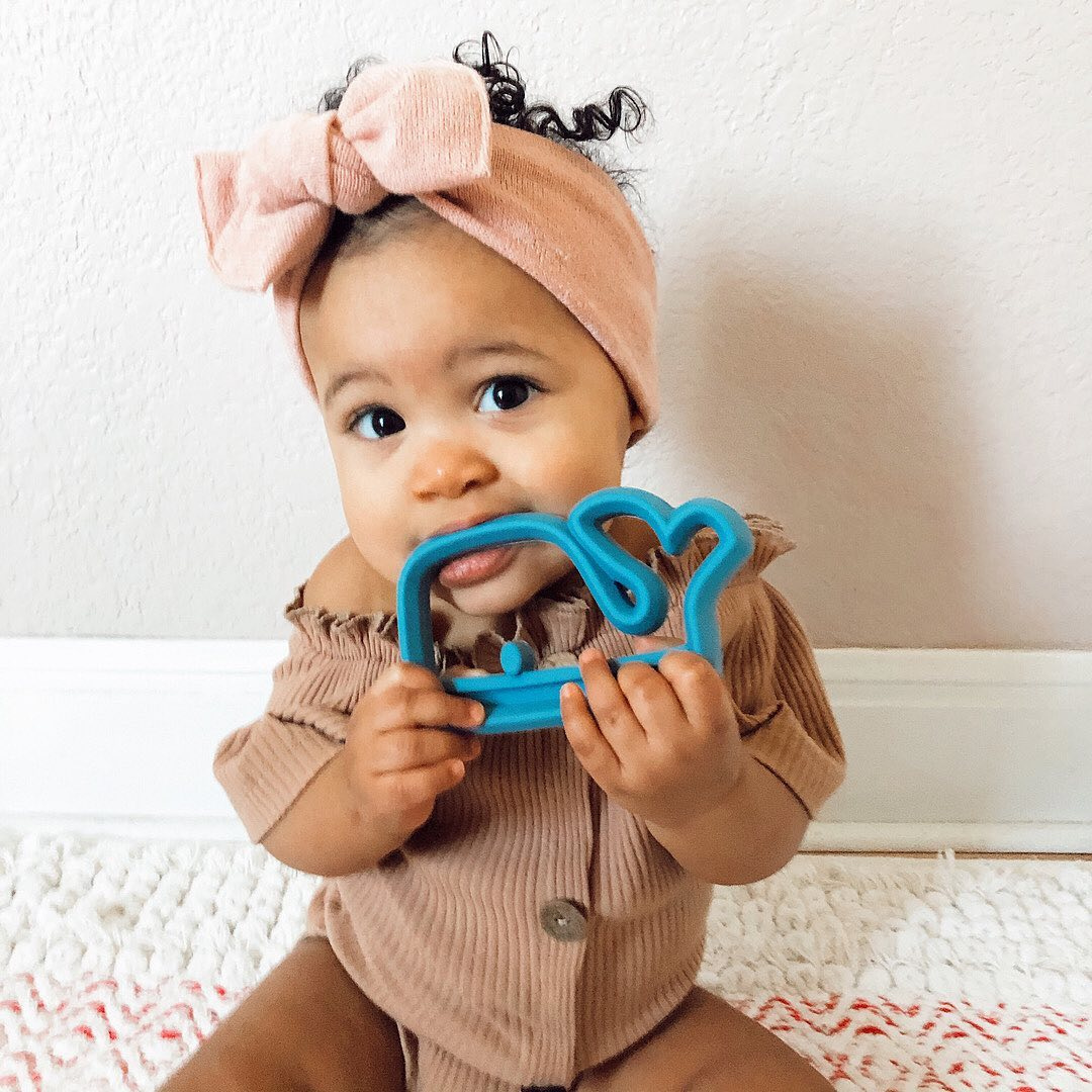 blue whale silicone baby teether