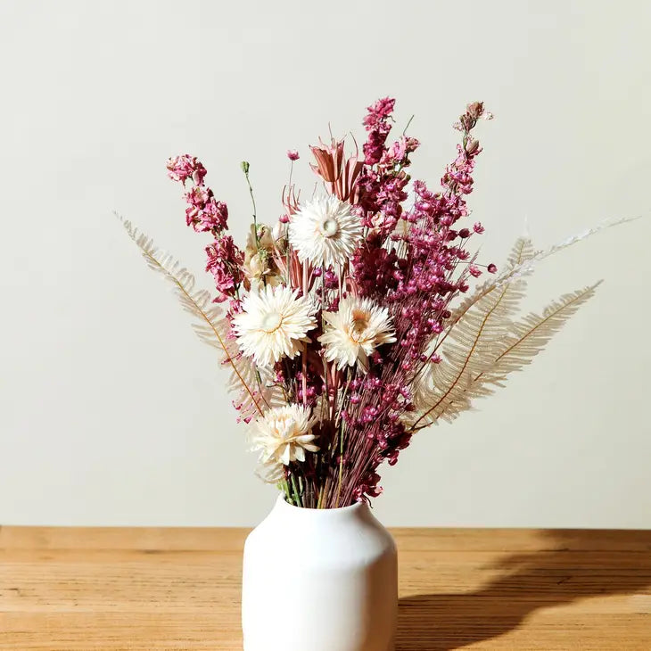The petite bouquet, dried floral arrangement in pink, blush, white, natural