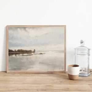 serene lake view art print 8x10