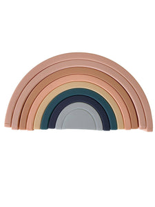 Rainbow teether silicone stacker