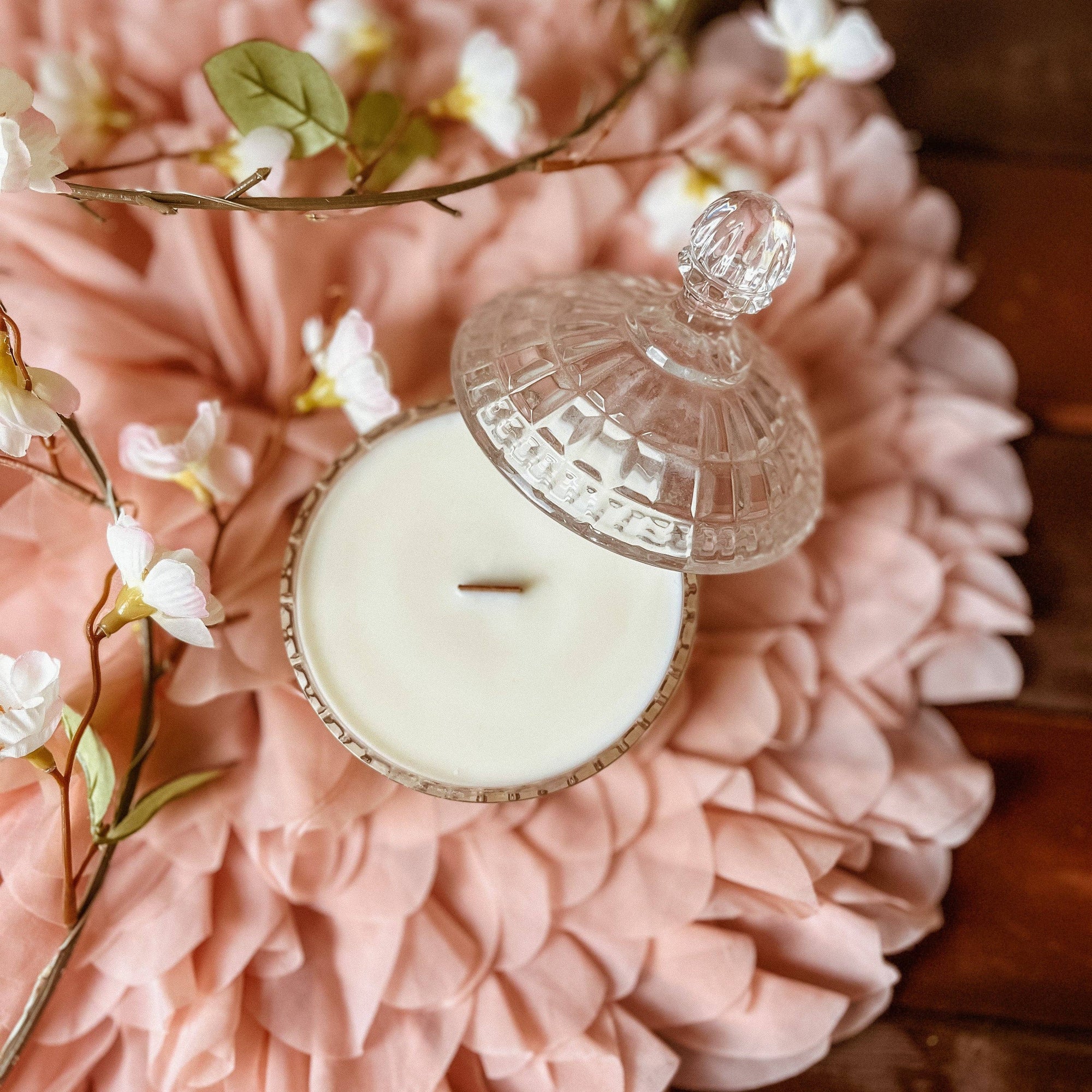 Vintage crystal soy wax candle - White sage & citrus