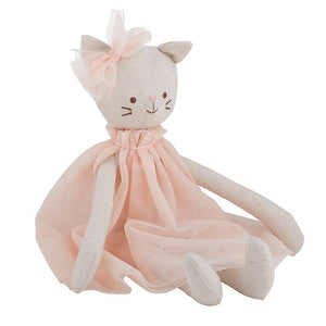 Catherine Kitty Doll, stuffed cat with pretty pink tulle dress