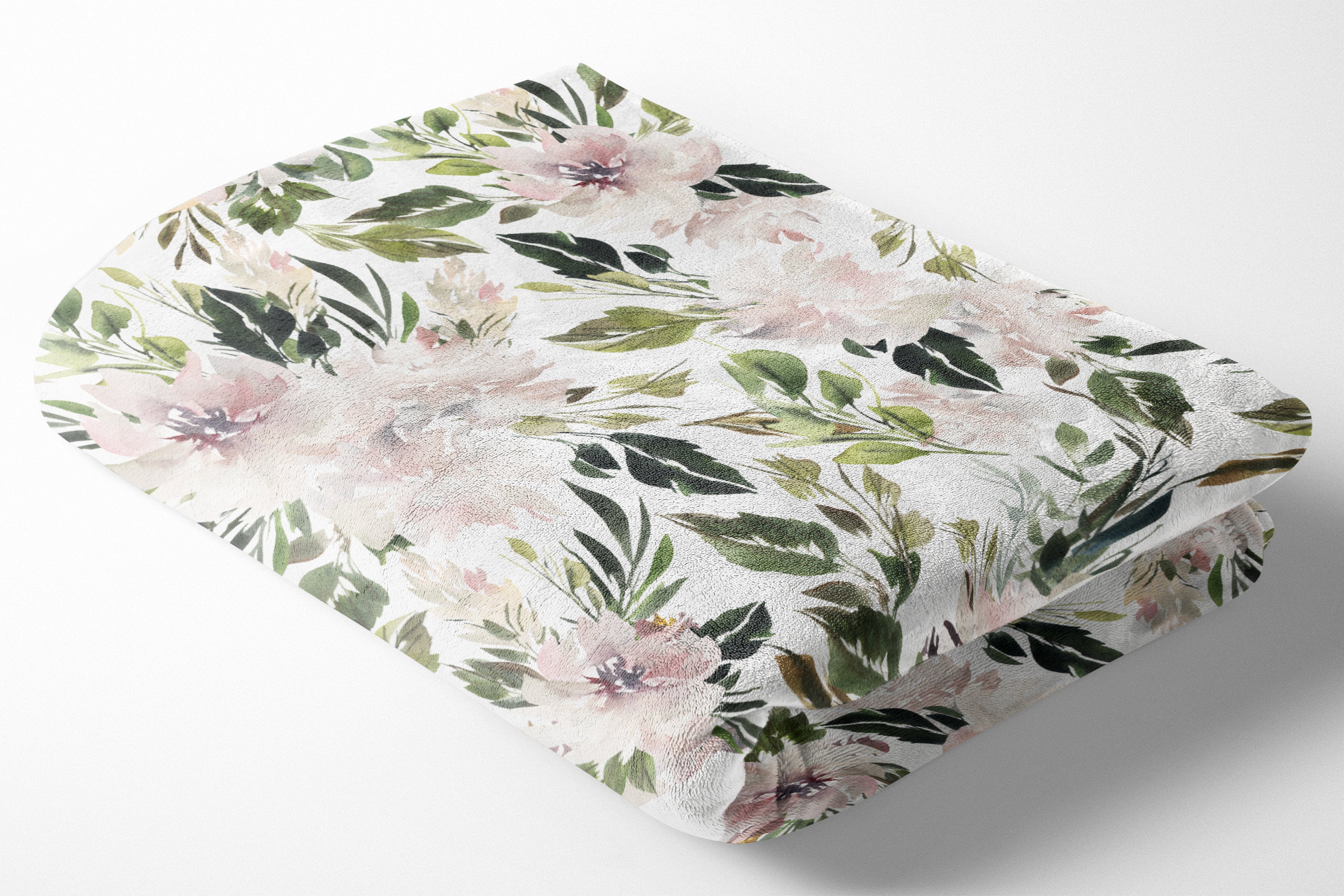boo and rook floral collection baby bedding and blankets for the modern mama, agnes floral, sherpa newborn blanket, minky toddler blanket