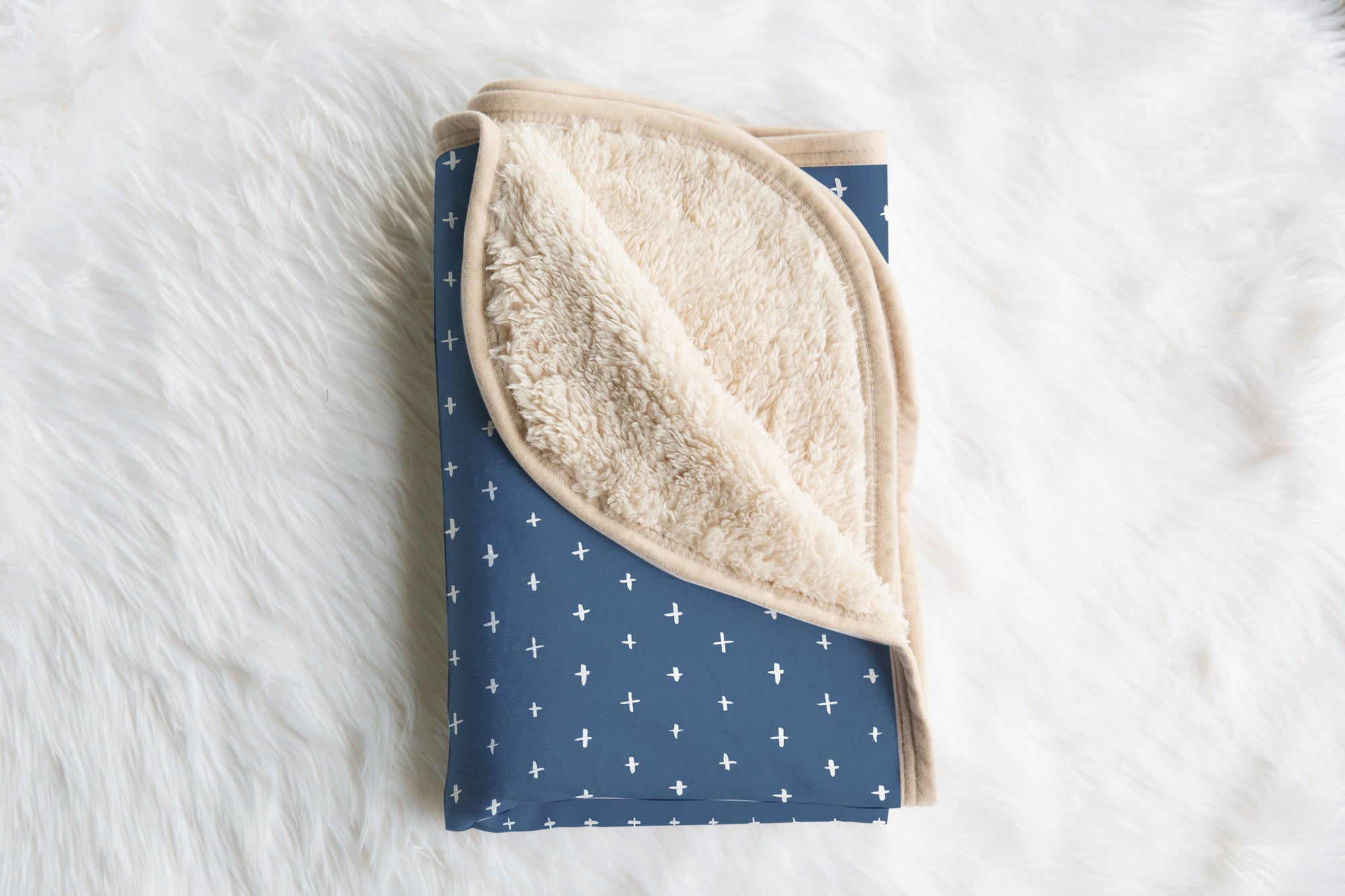 boo and rook perfectly imperfect cross  baby blanket minky sherpa, gender neutral nursery decor