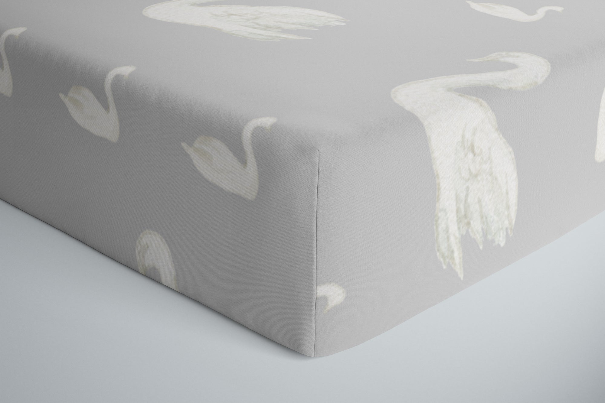 boo and rook, nursery decor and baby bedding for the modern mom, swan lake crib sheet and baby blanket, swan lake baby girl nursery decor