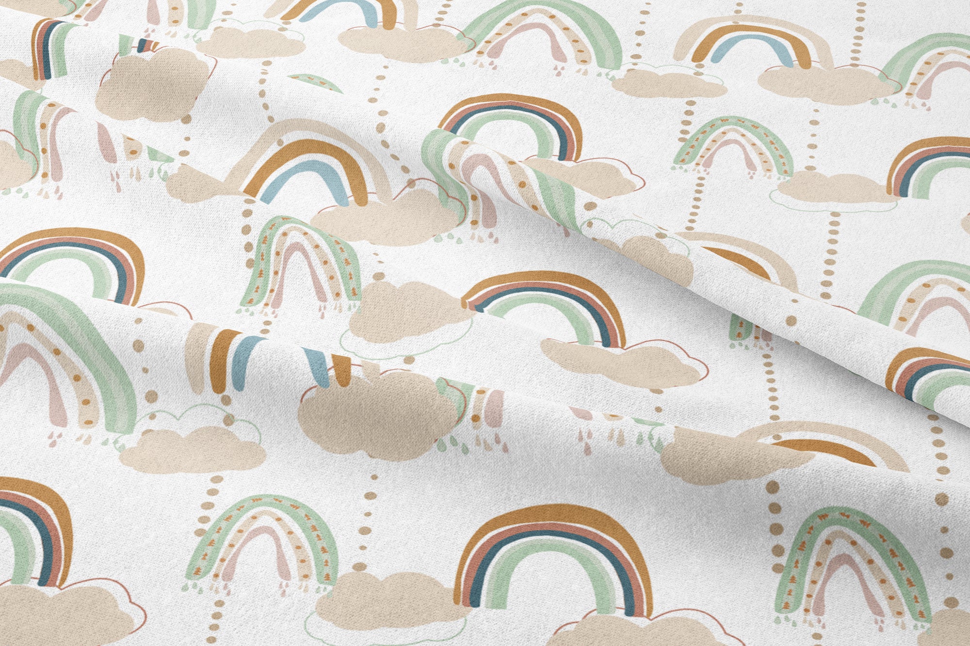 boo and rook childrens interiors boho rainbow gender neutral crib sheet, boho rainbow and floral collection, rainbow baby