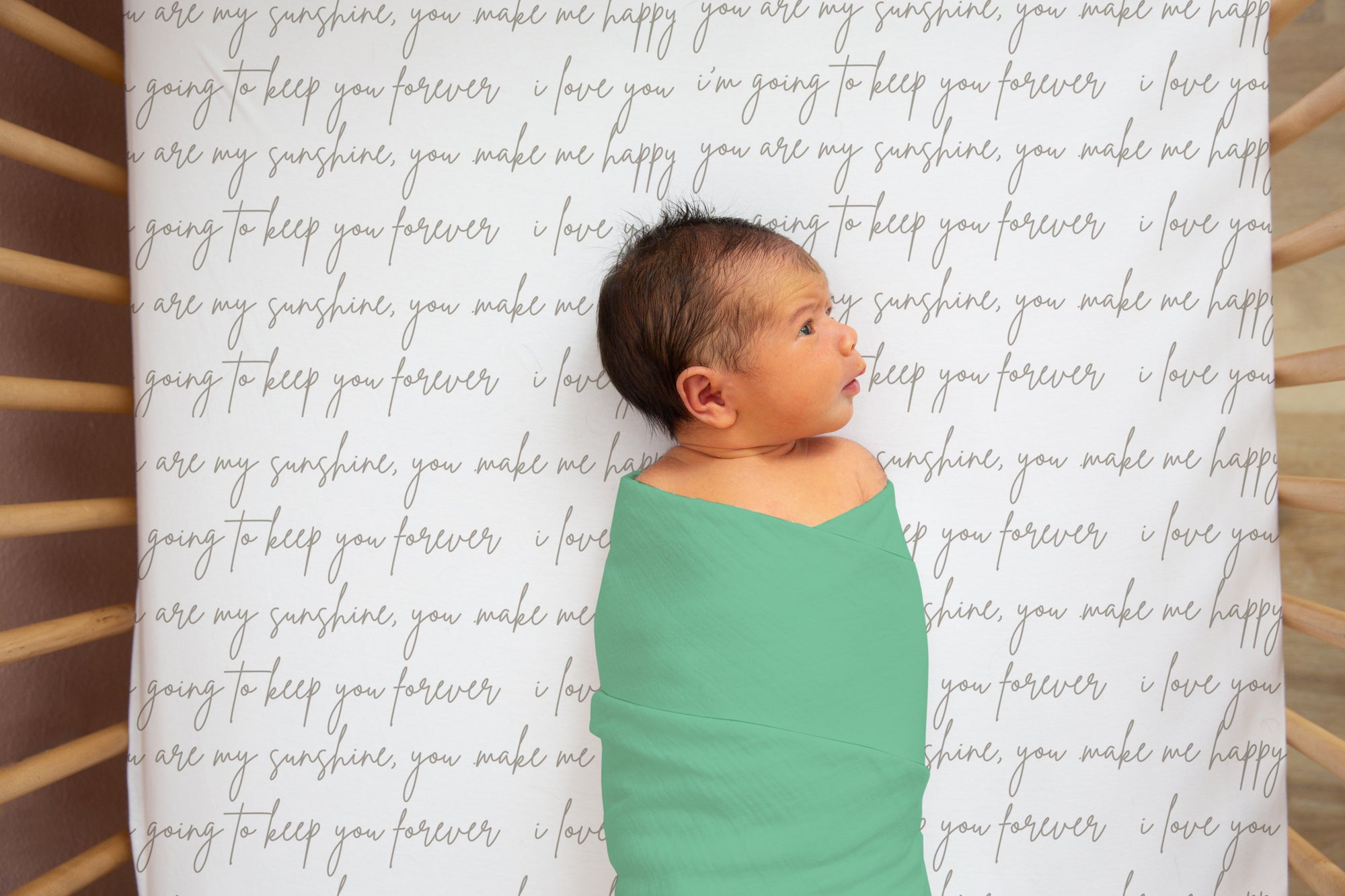 boo and rook, nursery decor for the modern mama, affirmation  collection, gender neutral crib sheet.