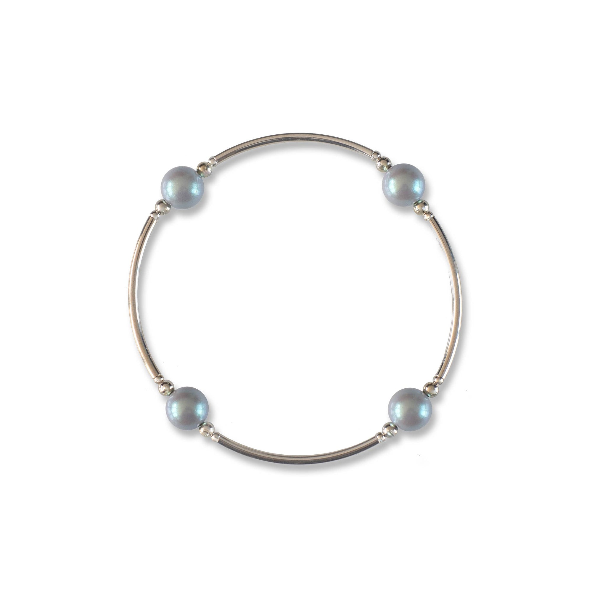 gray shimmer pearl blessing bracelet, gratitude practice, perfect gift