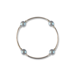 gray shimmer pearl blessing bracelet, gratitude practice, perfect gift
