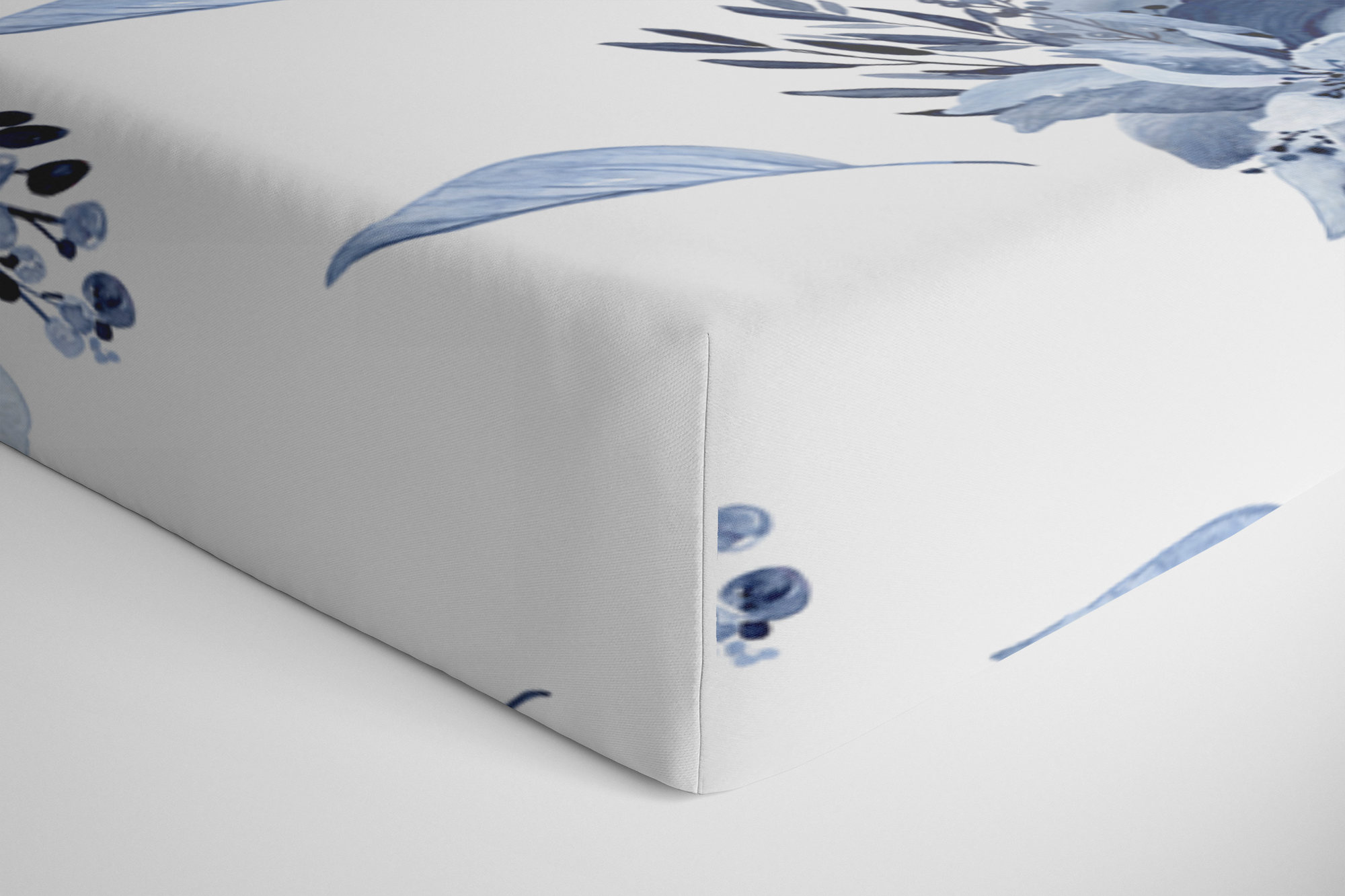 Blue Floral Bouquet Crib Sheet