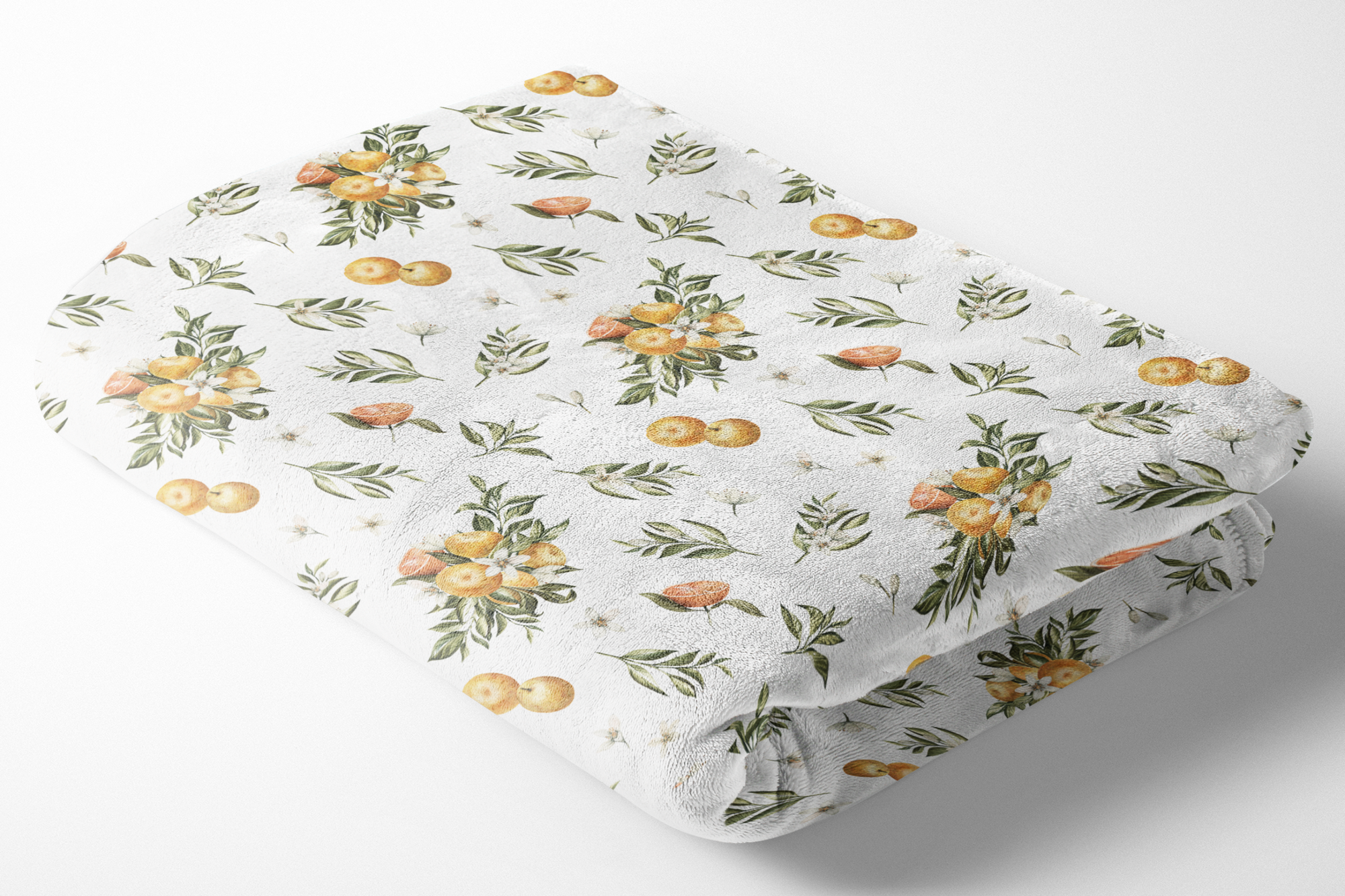 boo and rook citrus collection baby blanket minky sherpa, gender neutral nursery decor