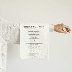 sugar cookie recipe holiday tea towel
