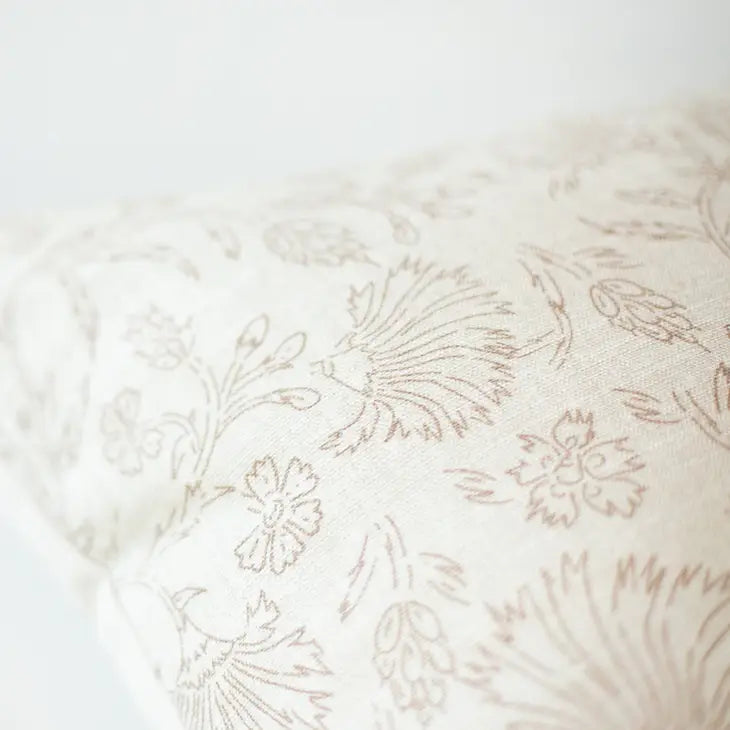 Ella pillow cover, 18x18 , neutral floral print perfect from spring through fall