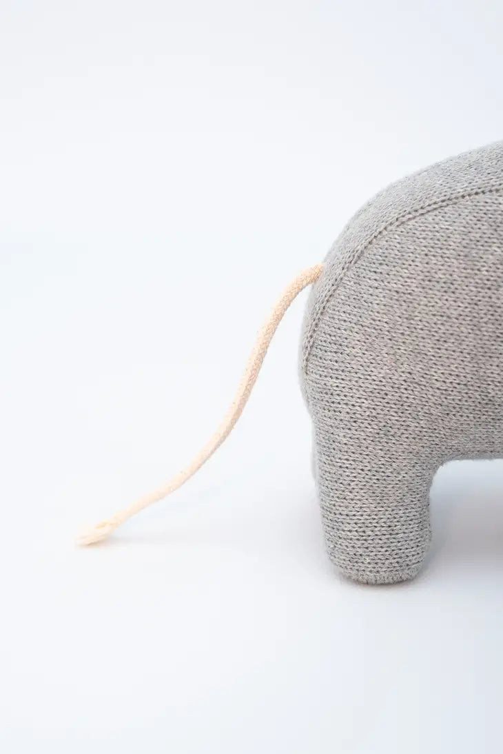 Eloise the soft knit grey and pink elephant