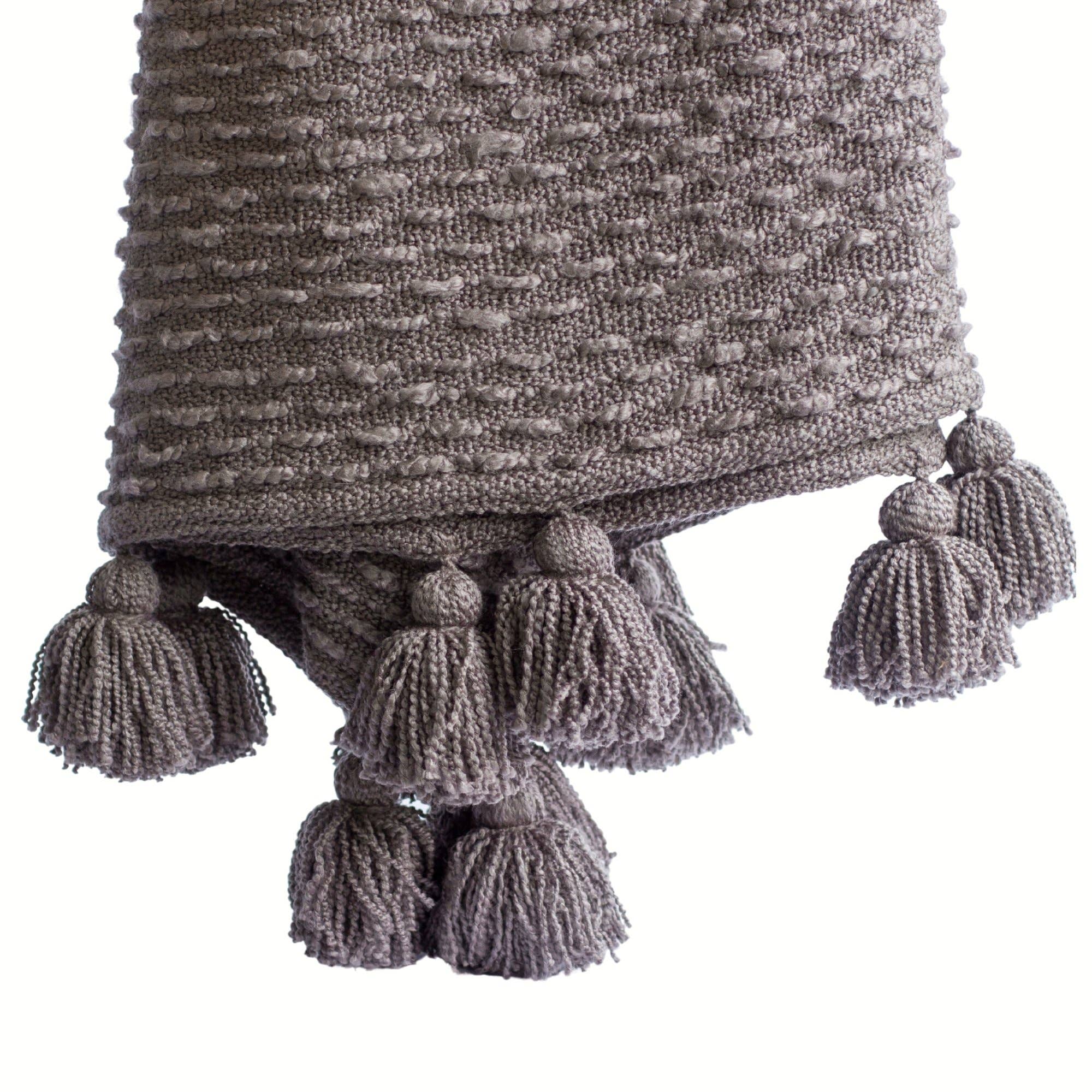 boucle woven blanket with tassels