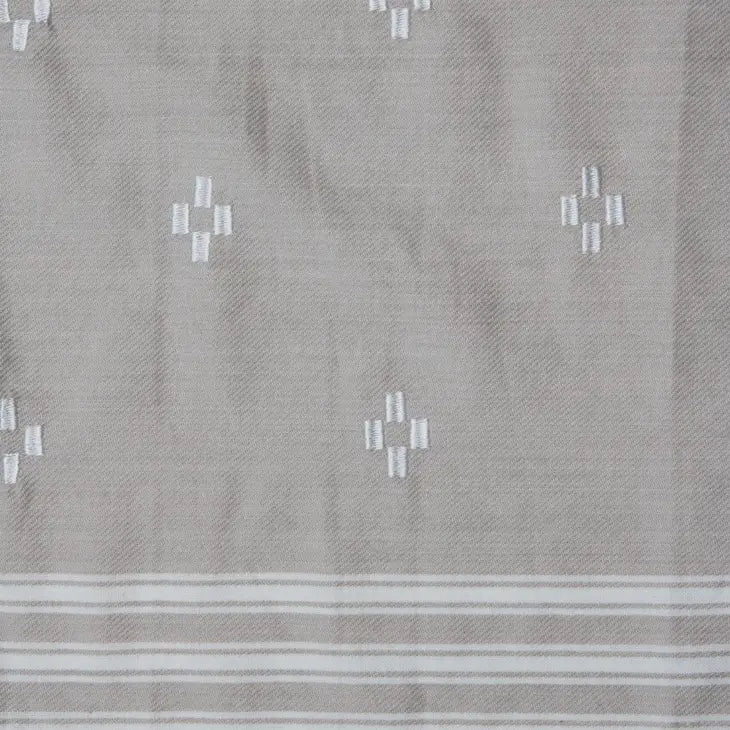 Sunny Tea Towel, white and grey cotton