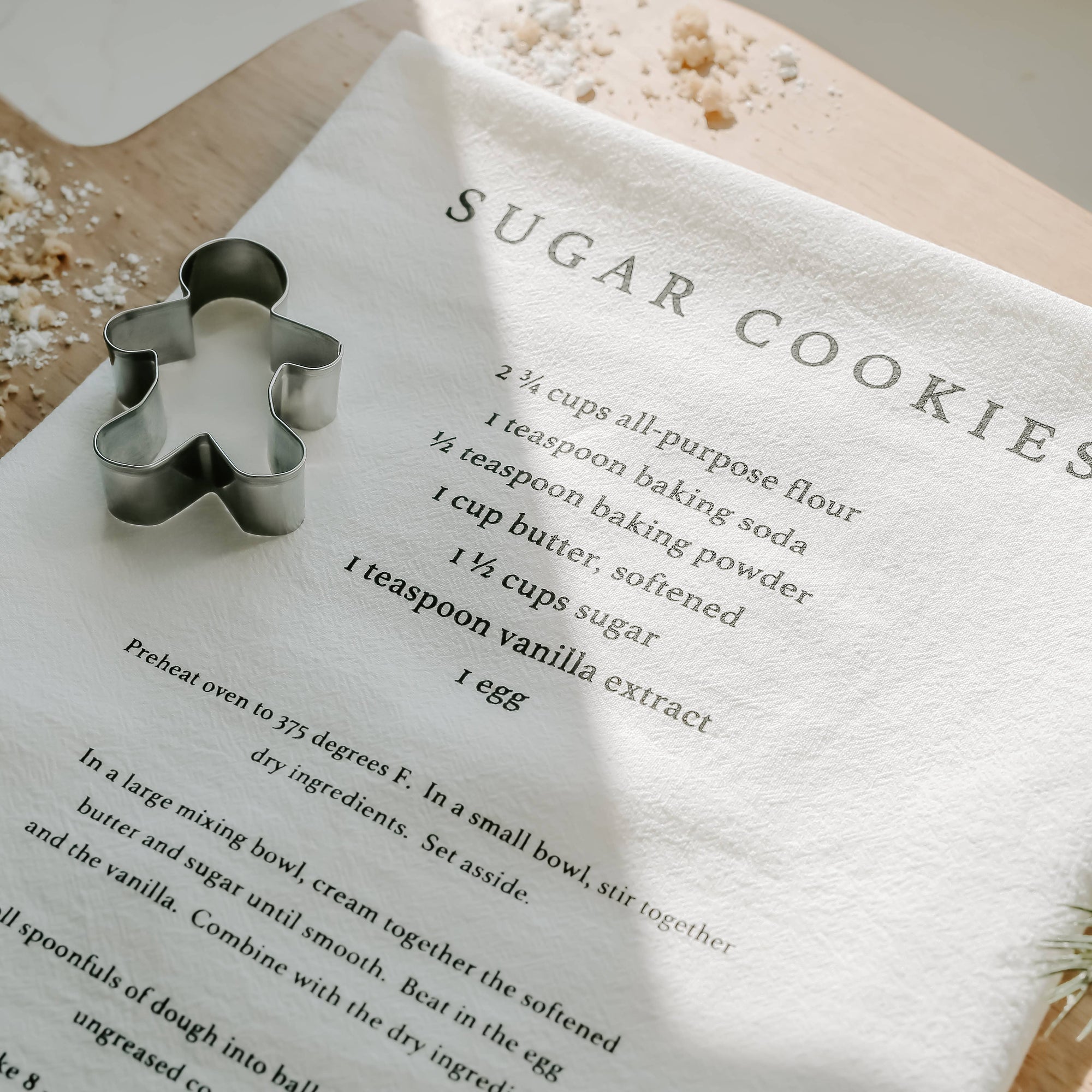 sugar cookie recipe holiday tea towel