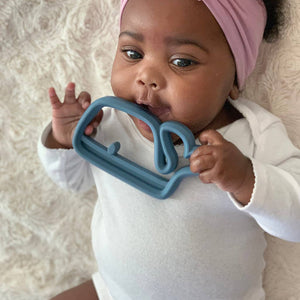 blue whale silicone baby teether