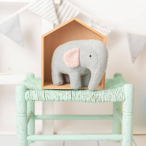 Eloise the soft knit grey and pink elephant