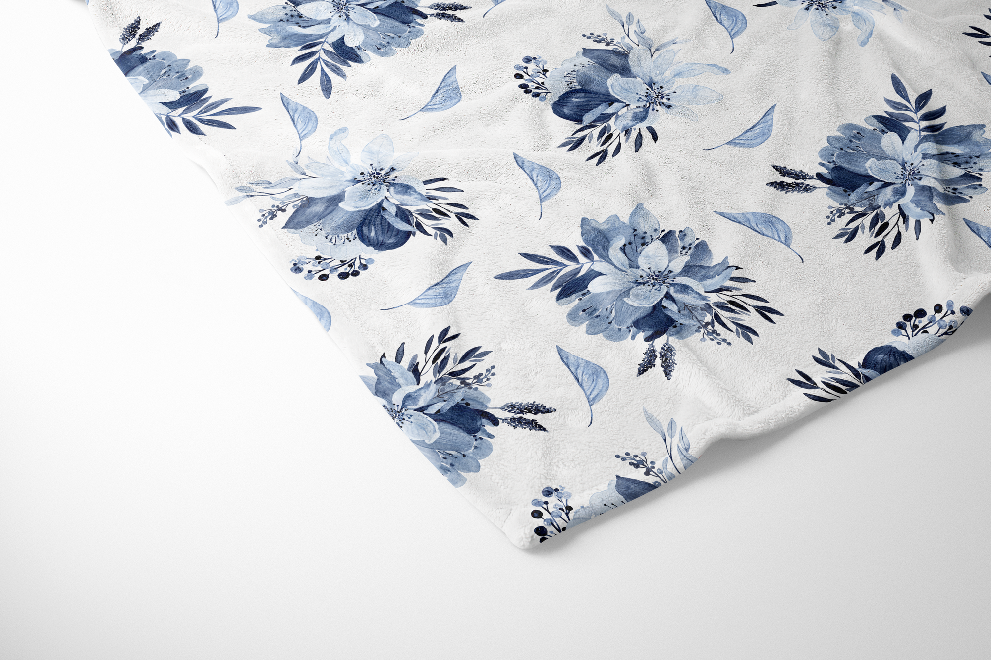 Blue Floral Bouquet Blanket