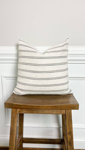 grey striped classic pillow 18x18