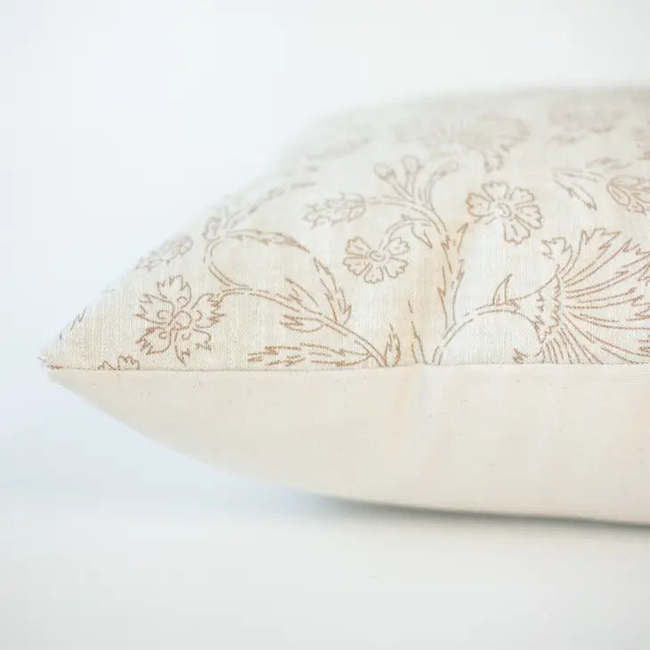 Ella pillow cover, 18x18 , neutral floral print perfect from spring through fall
