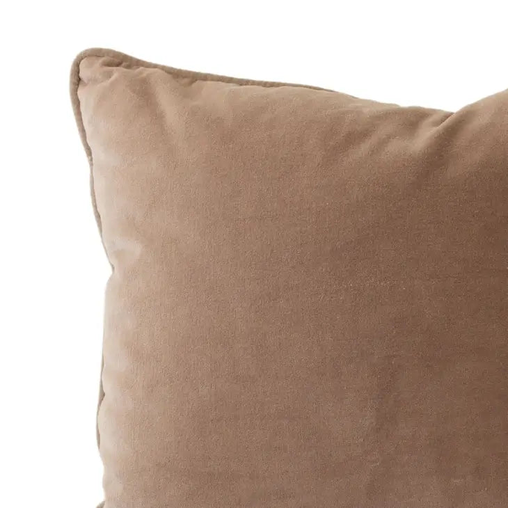 Vivianna velvet pillow cover in golden taupe